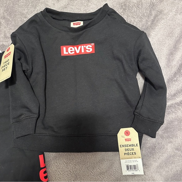 Levi’s Black Red Logo Matching Sweatsuit Size 24 Months Toddler NWT - Picture 2 of 10